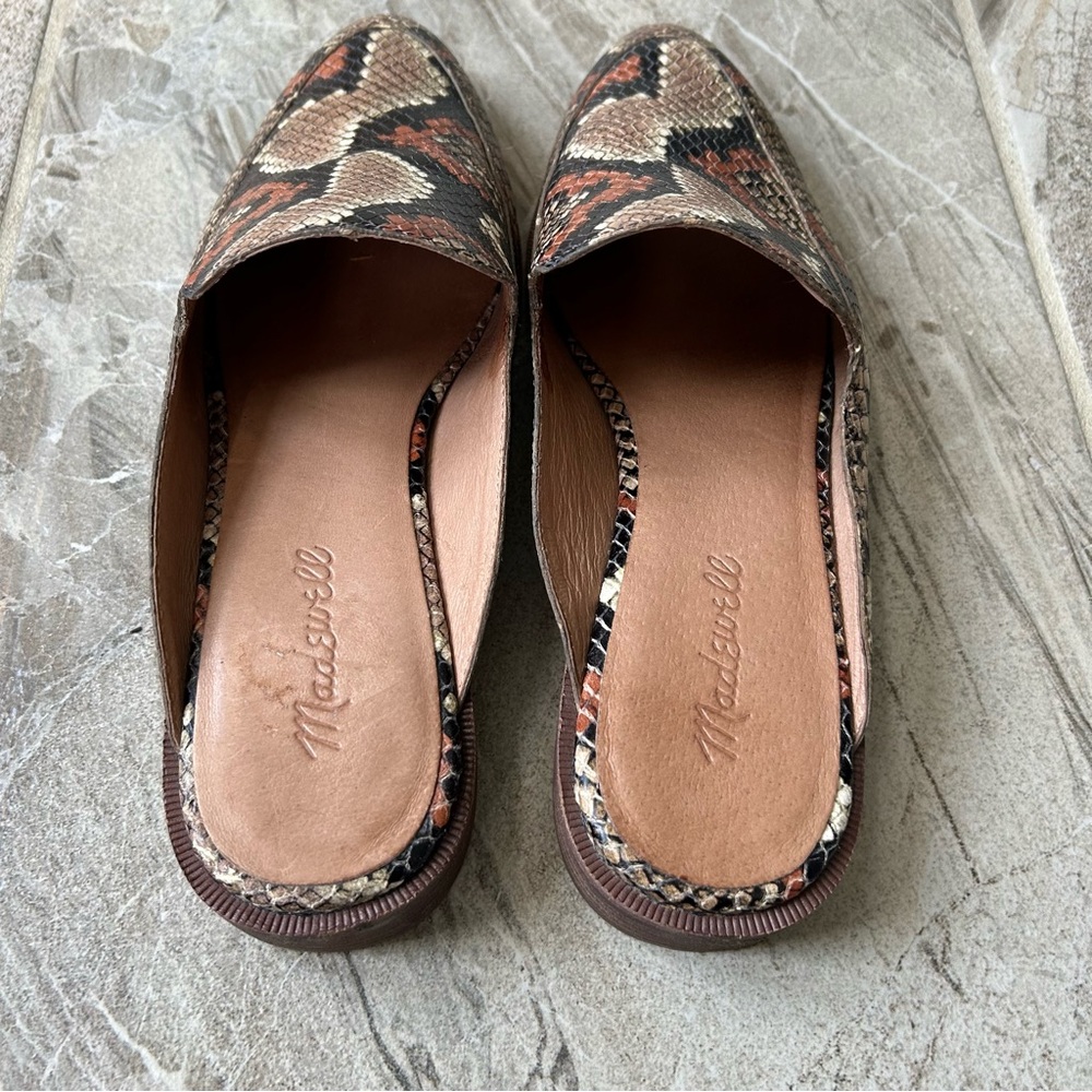 Madewell The Frances Loafer Mule in Snake Embossed Leather, Size 7.5 - Picture 7 of 15